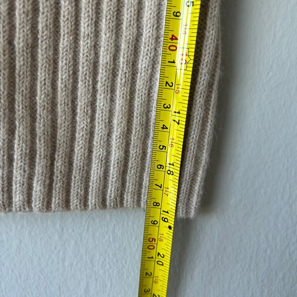 Oak + Fort Ribbed Funnel Neck Sweater Women XS Oatmeal Knit - Picture 8 of 9